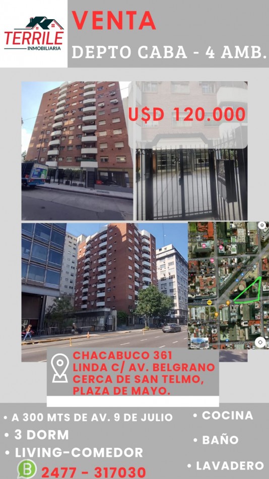 Foto Departamento en Venta en Capital Federal, Ciudad de Buenos Aires - U$D 120.000 - pix1177601280 - BienesOnLine
