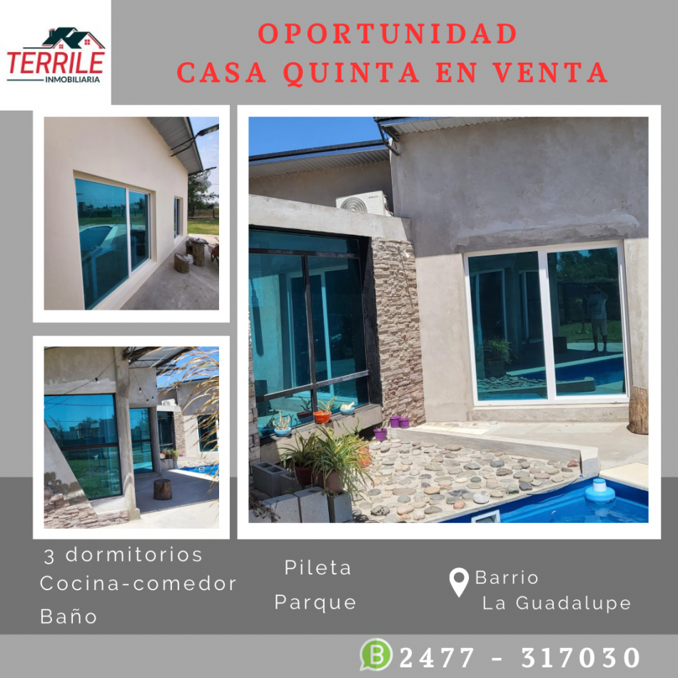 Pergamino Casa Quinta en venta - RETASADA - B° La Guadalupe  