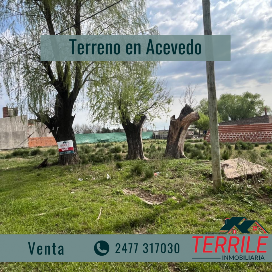 Acevedo - Terreno de 20 x 30 en venta - Calle 15 y Av. Acevedo 