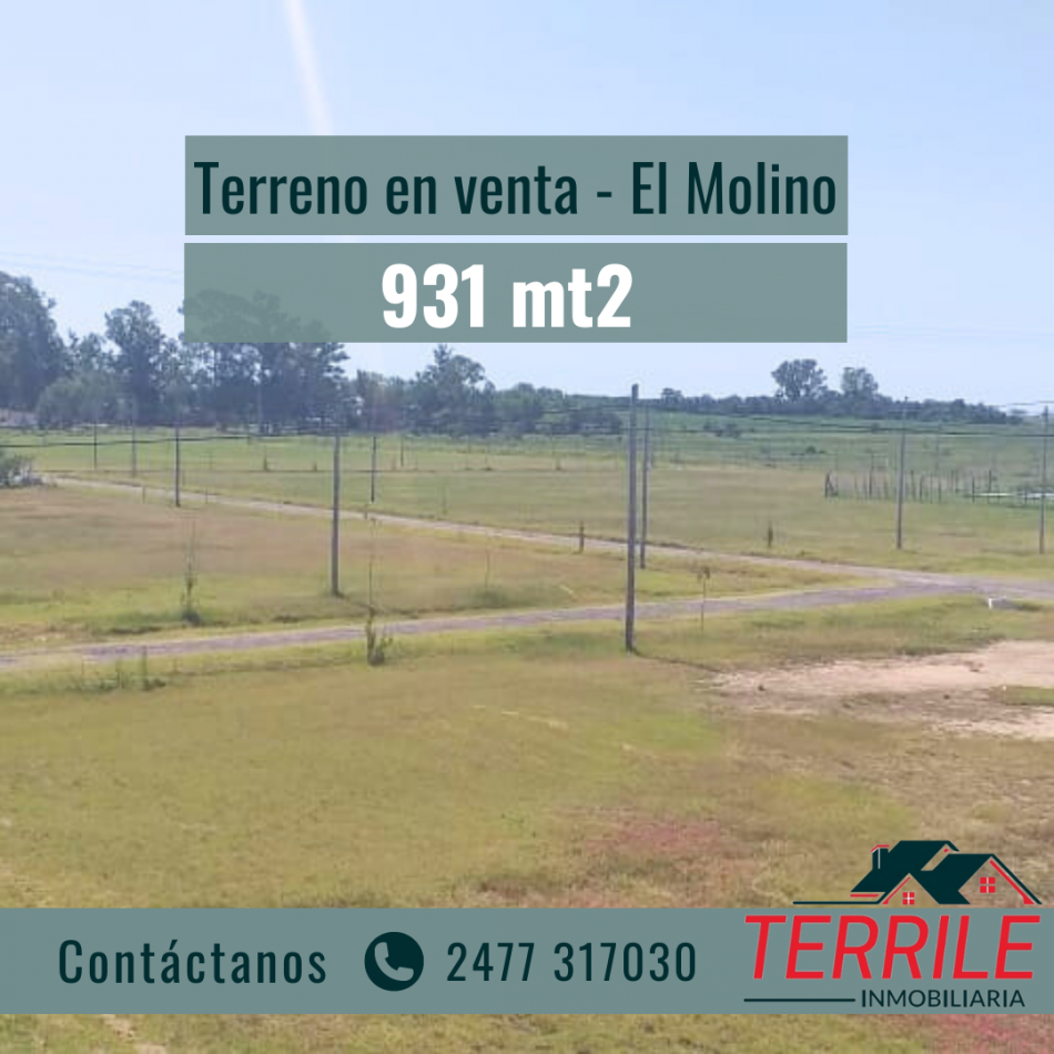 Pergamino Terreno en venta 931 mt2  - Barrio El Molino 