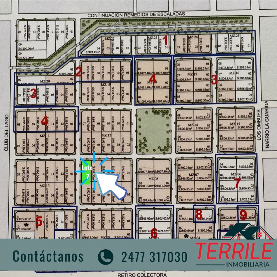 Pergamino Terreno de 927 mts en venta - Barrio El Molino 