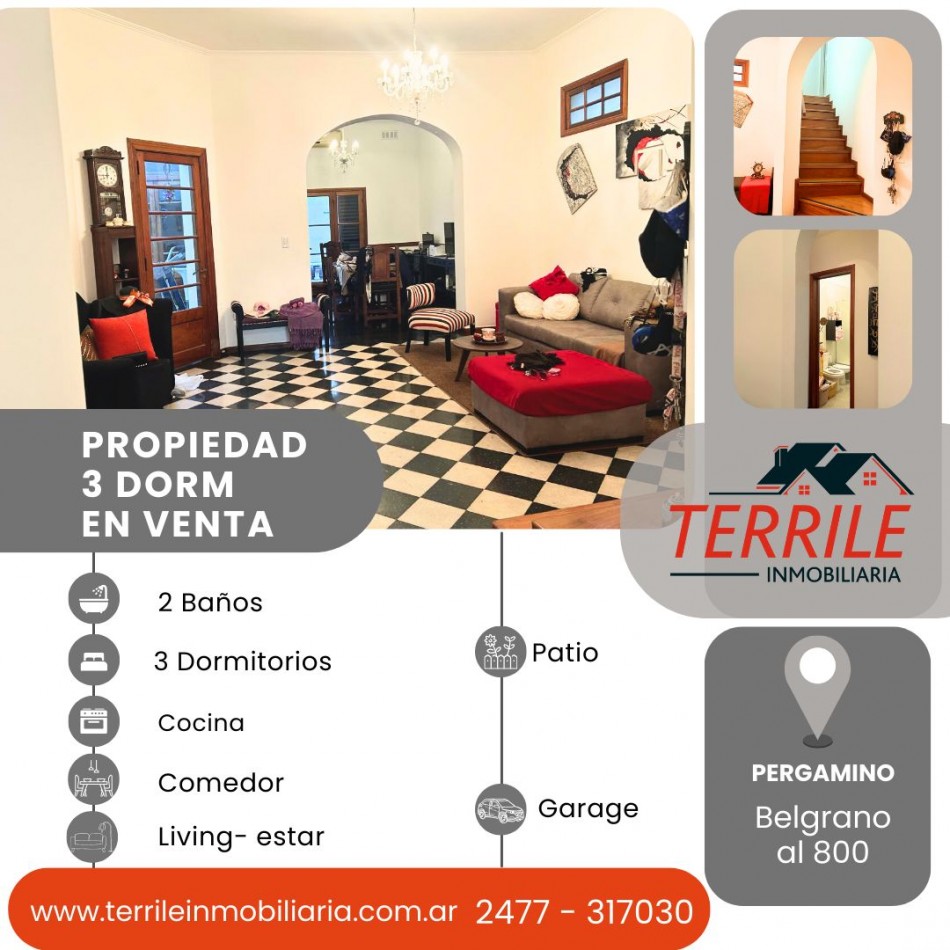 Pergamino Excelente Propiedad en venta 3 Dorm - Zona centrica - Belgrano al 800 