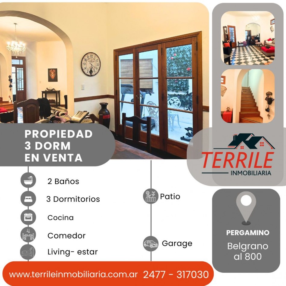 Pergamino Excelente Propiedad en venta 3 Dorm - Zona centrica - Belgrano al 800 