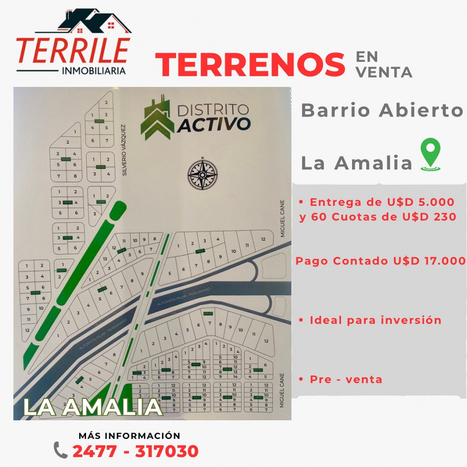 Pergamino Terrenos en venta - Barrio Abierto La Amalia 