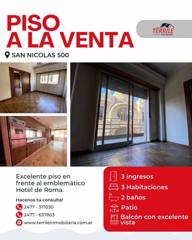 Pergamino Importante Piso en venta - San Nicolas al 500 - frente al Hotel Roma 