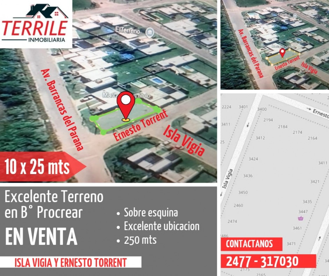 Pergamino Excelente Terreno en venta - B° Procrear - Ilsa Vigia y Ernesto Torrent 