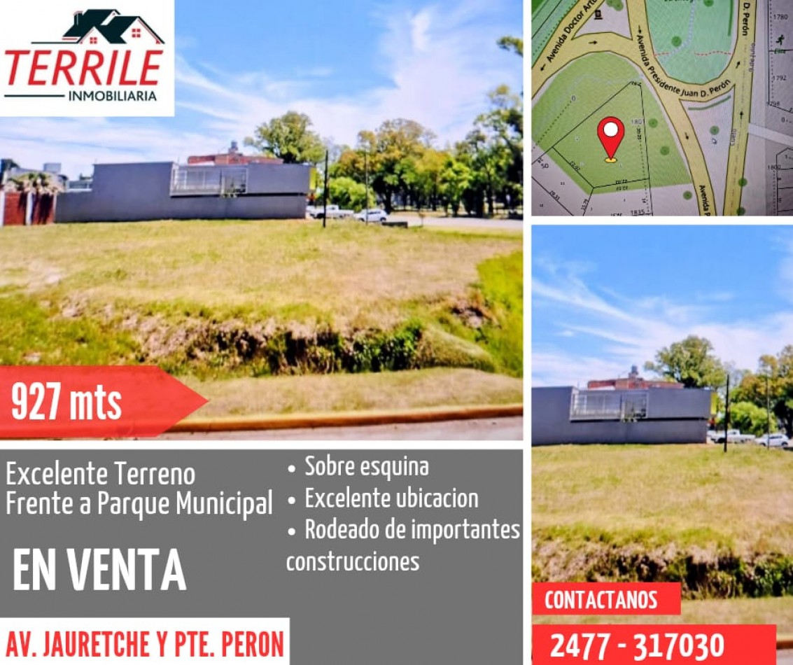 EXCELENTE TERRENO 927 m2 en PERGAMINO