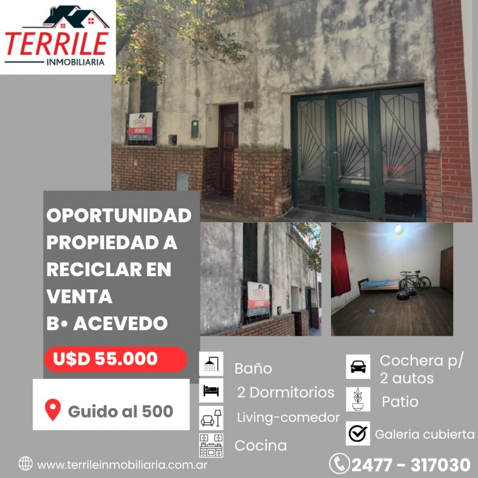 Pergamino Oportunidad Propiedad a reciclar en venta - B° Acevedo - Guido 548