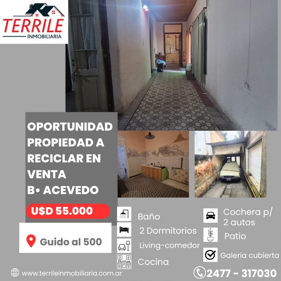 Pergamino Oportunidad Propiedad a reciclar en venta - B° Acevedo - Guido 548