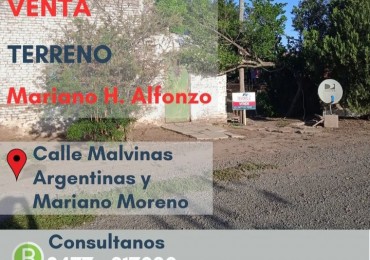 Mariano H. Alfonzo Terreno en venta - calle Malvinas Argentinas 