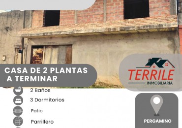 Pergamino Oportunidad Casa de 2 Plantas a Terminar en venta - Fray Luis Beltran al 200 