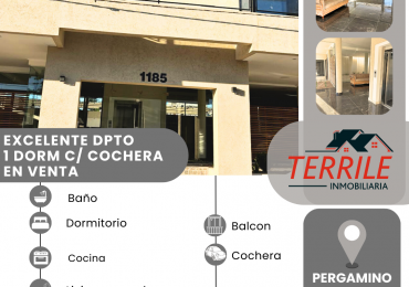 Pergamino Dpto 1 Dorm c/ Cochera en venta - Belgrano al 1100